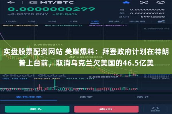 实盘股票配资网站 美媒爆料：拜登政府计划在特朗普上台前，取消乌克兰欠美国的46.5亿美